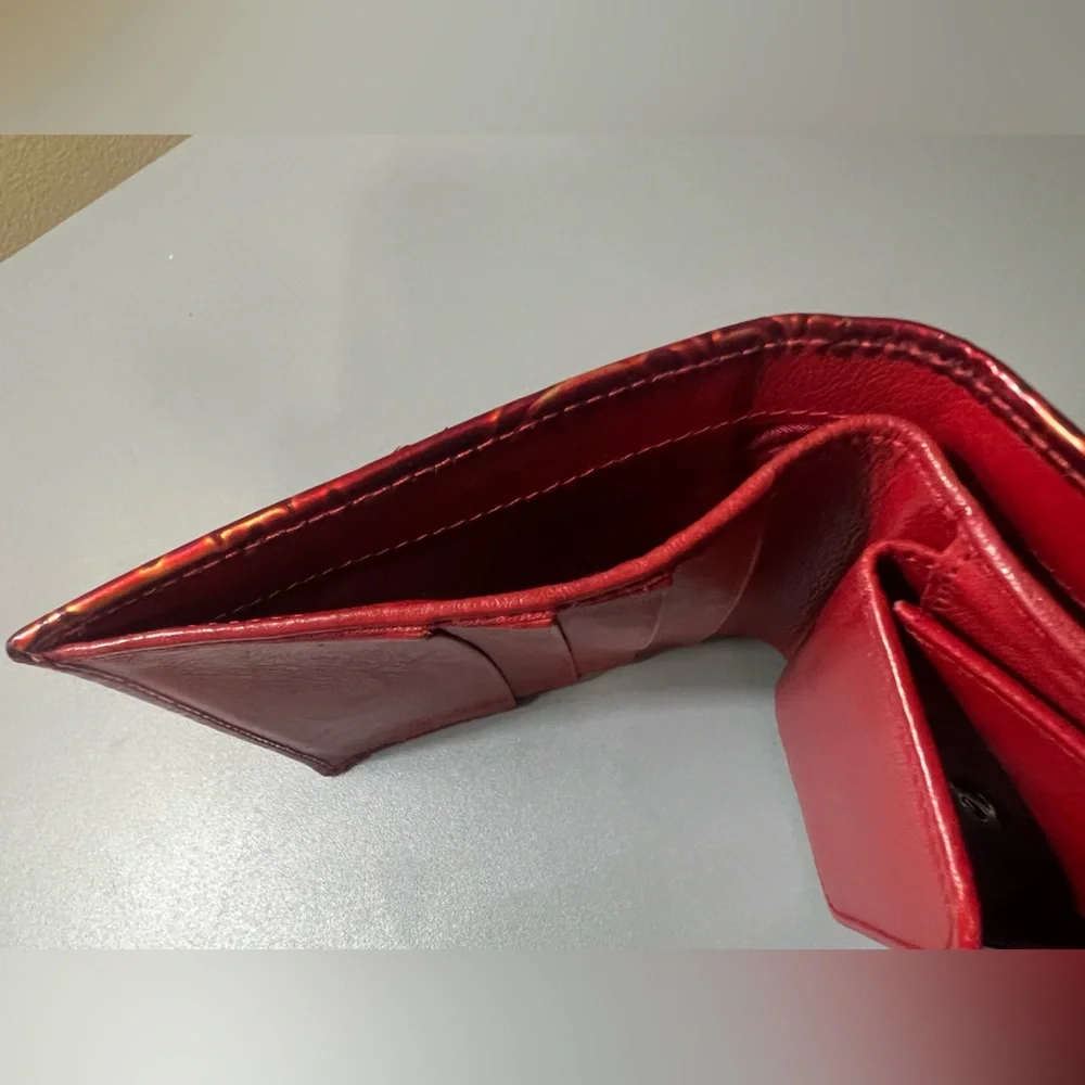 Dior Red Embossed Wallet